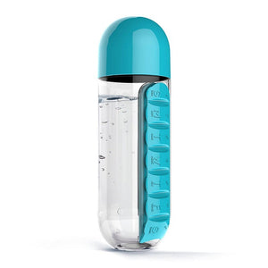 Water Bottle With Daily Pills Organizer