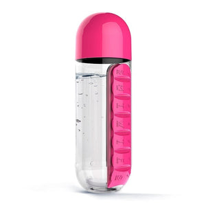 Water Bottle With Daily Pills Organizer