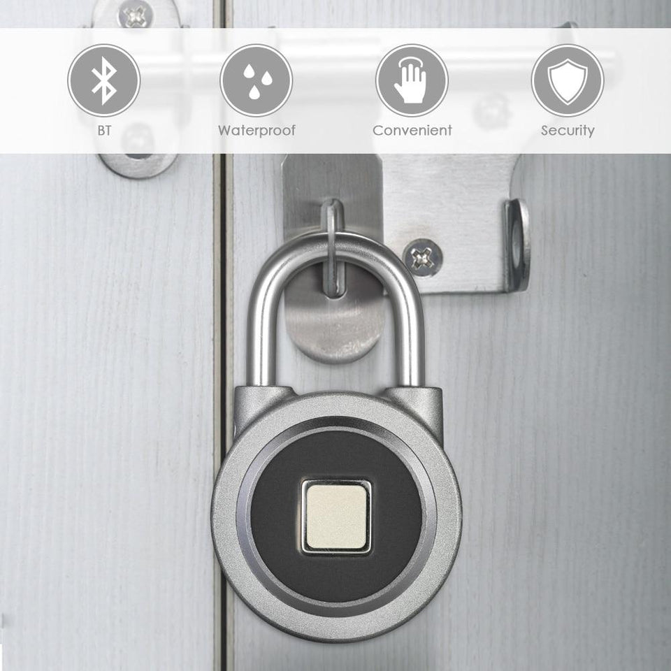 Smart Fingerprint Waterproof Anti-Theft Padlock Door Lock