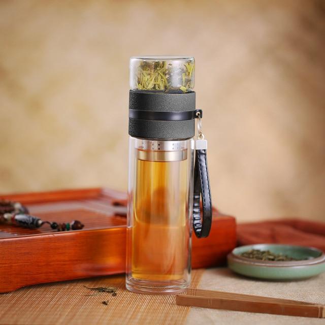 Glass Water Bottle With Tea Infuser