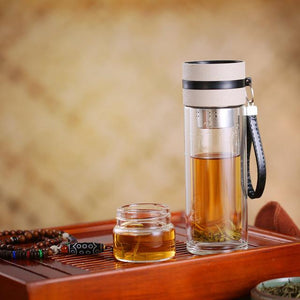 Glass Water Bottle With Tea Infuser